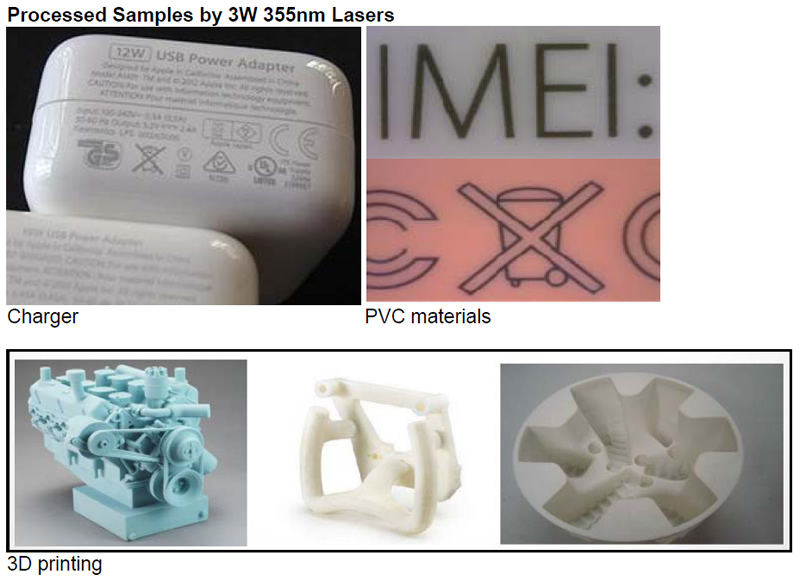 Processed Samples by 355nm Lasers