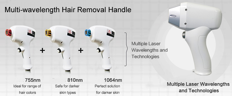 multi-wavelength hair removal handpiece